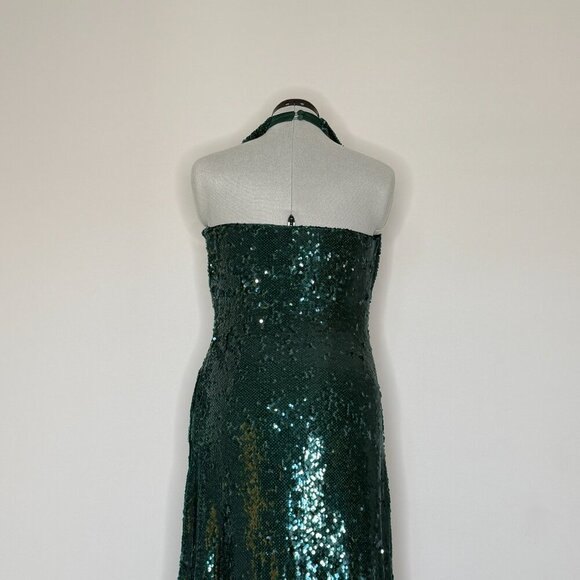 Halston Tova Sequin Cowl Neck Gown - Picture 5 of 12